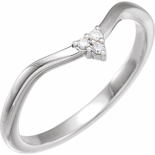 14K White .04 CTW Natural Diamond Matching Band