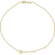 14K Yellow Script Mrs 6 1/2-7 1/2' Bracelet