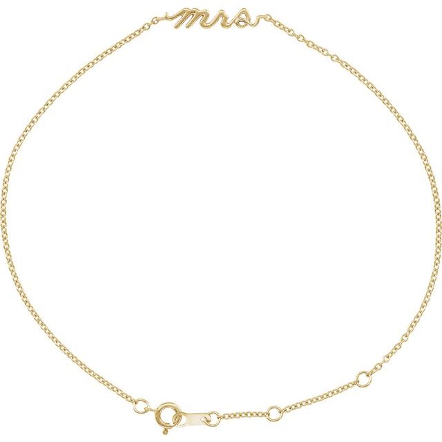 14K Yellow Script Mrs 6 1/2-7 1/2' Bracelet