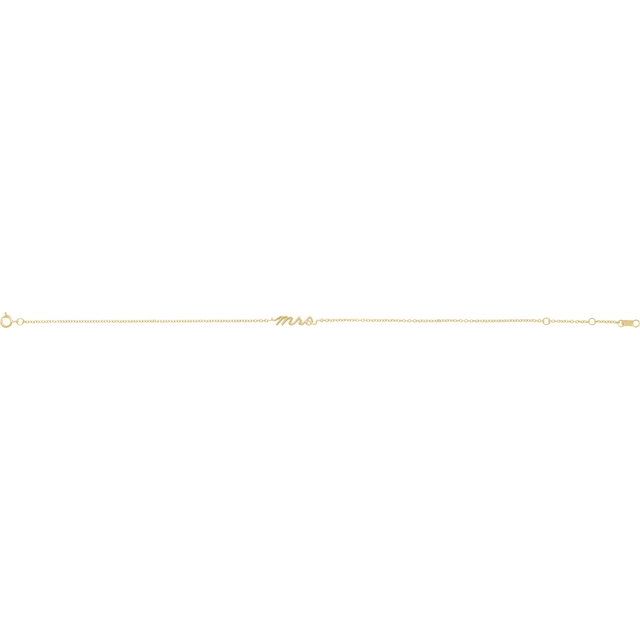14K Yellow Script Mrs 6 1/2-7 1/2' Bracelet