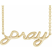 14K Yellow 23.1x7.37 mm Pray 18' Necklace