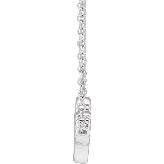 Sterling Silver 23.1x7.37 mm Pray 18' Necklace