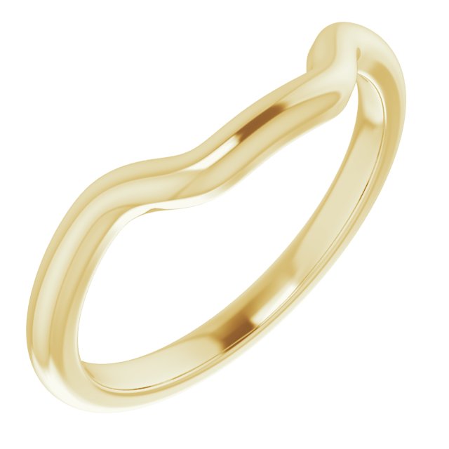 14K Yellow Band for 9x7 mm Emerald Ring