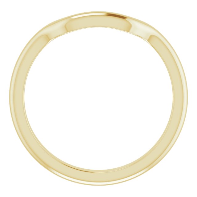 14K Yellow Band for 9x7 mm Emerald Ring