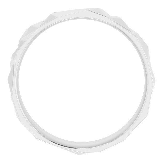 14K White 6 mm Patterned Band Size 10
