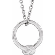 Sterling Silver Circle Knot 18' Necklace