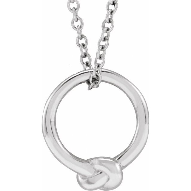 Sterling Silver Circle Knot 18' Necklace