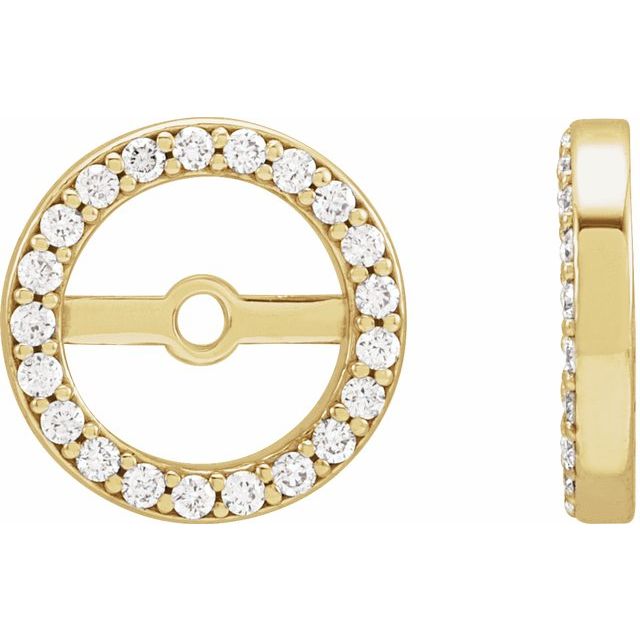 14k Yellow 1/10 Ctw Natural Diamond Earring Jackets With 6.1 Mm Id