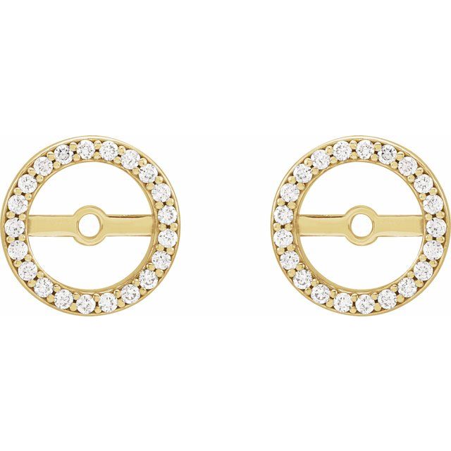 14k Yellow 1/10 Ctw Natural Diamond Earring Jackets With 6.1 Mm Id