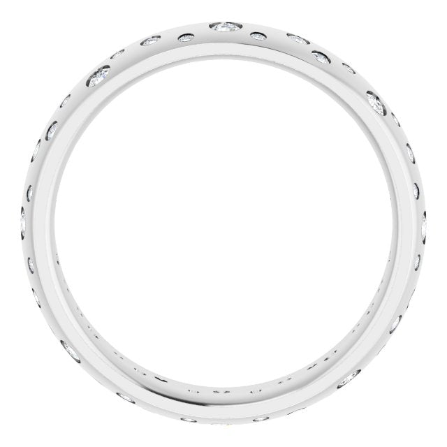 14K White 3/8 CTW Natural Diamond Band Size 10