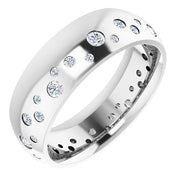 14k White 3/8 Ctw Natural Diamond Band Size 6