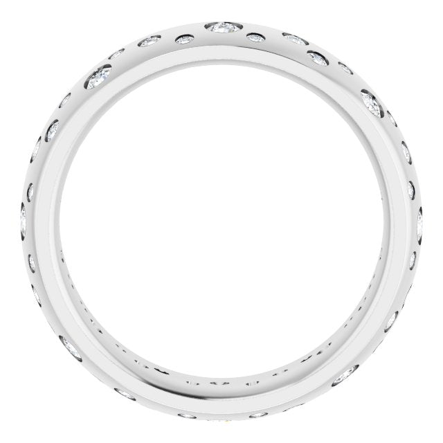 14k White 3/8 Ctw Natural Diamond Band Size 6
