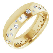 14k Yellow 3/8 Ctw Natural Diamond Band Size 6.5