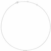 14K White 1/4 CT Lab-Grown Diamond 16-18' Necklace