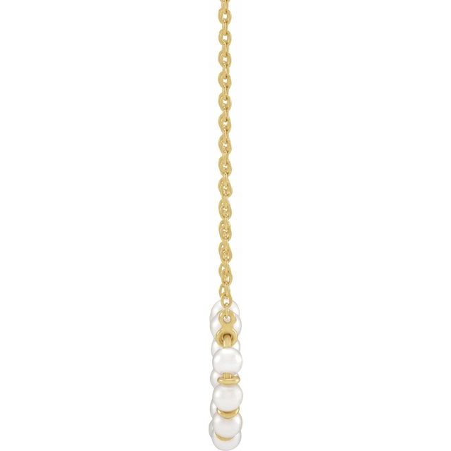 14K Yellow Cultured White Freshwater Pearl Circle 18' Necklace
