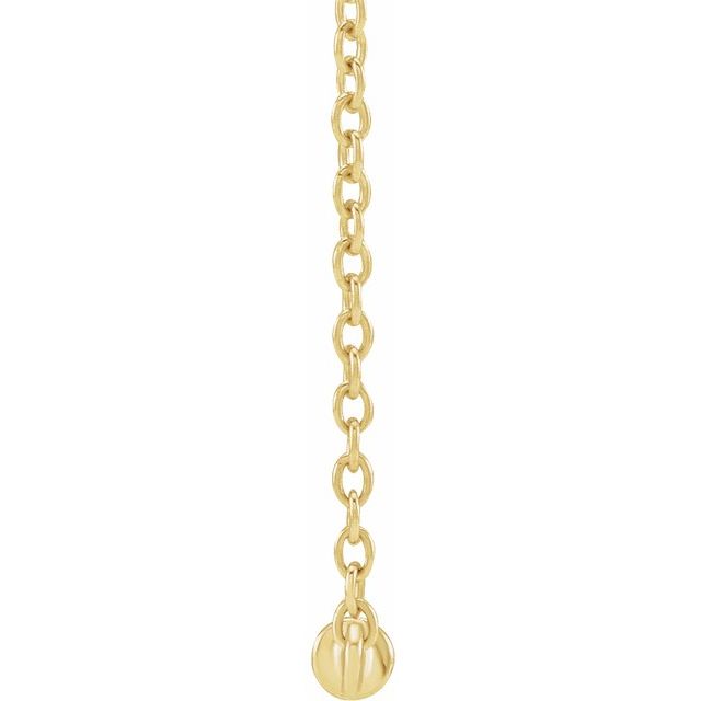 14K Yellow Cultured White Freshwater Pearl Bar 18' Necklace