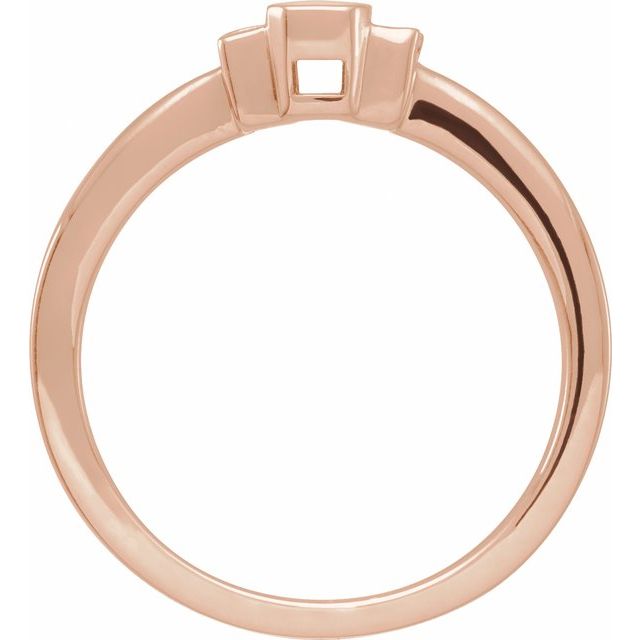 14K Rose .08 CTW Natural Diamond & White Enamel Ring