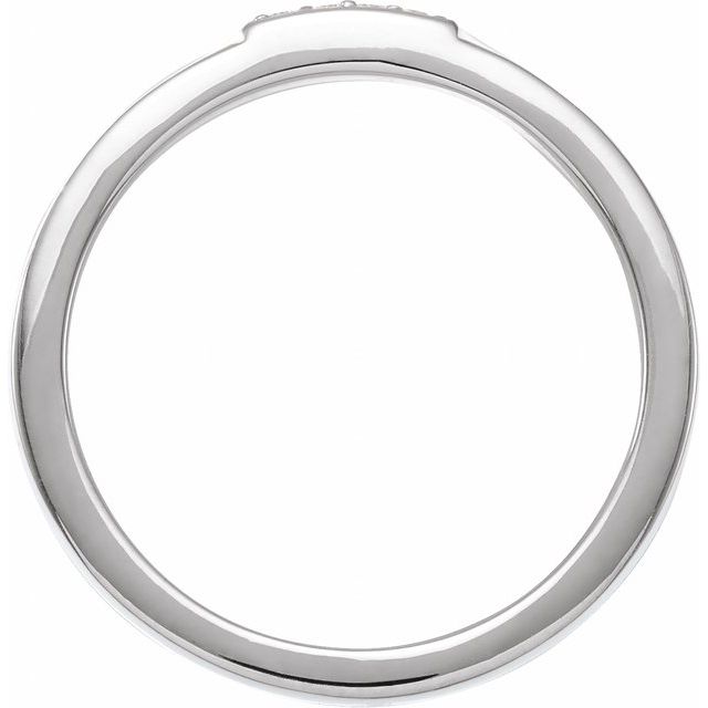 14K White .03 CTW Natural Diamond & Black Enamel Stackable Ring