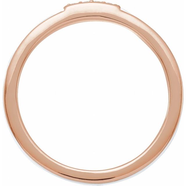 14K Rose .03 CTW Natural Diamond & Black Enamel Stackable Ring