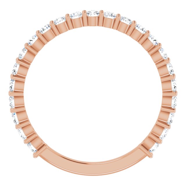 14K Rose 5/8 CTW Natural Diamond Matching Band
