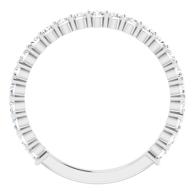 14K White 3/4 CTW Lab-Grown Diamond Matching Band