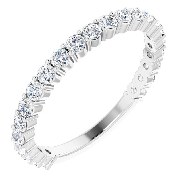 14K White 5/8 CTW Natural Diamond Matching Band