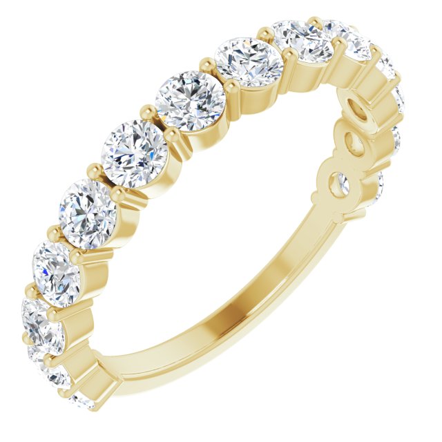 14k Yellow 1 3/8 Ctw Lab-grown Diamond Matching Band