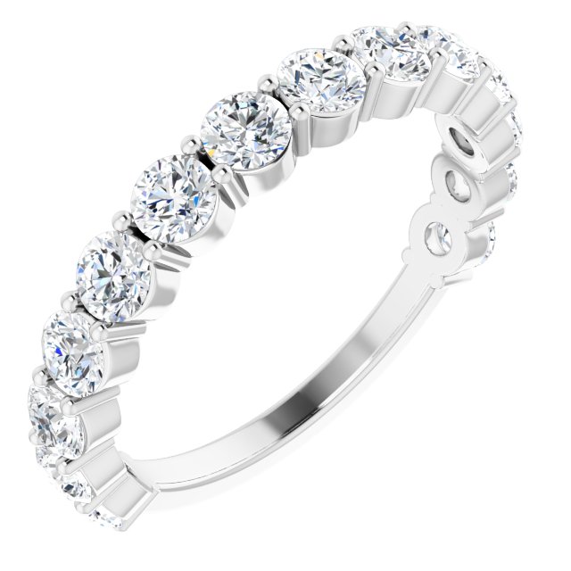 14K White 1 3/8 CTW Lab-Grown Diamond Matching Band