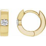 14k Yellow 1/4 Ctw Lab-grown Diamond Hinged Huggie Earrings