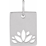 14k White 13.78x8 Mm Lotus Pendant