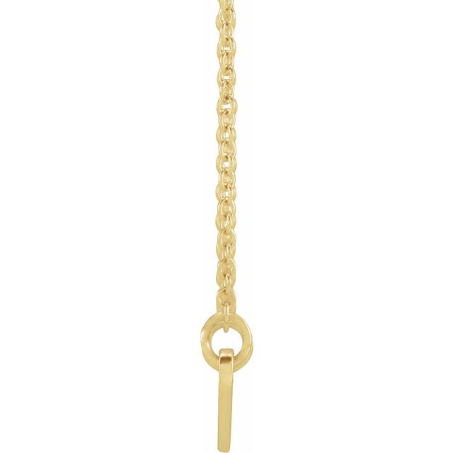 14K Yellow Engravable Curved Bar 18' Necklace