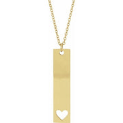 14K Yellow Engravable Bar 16-18' Necklace