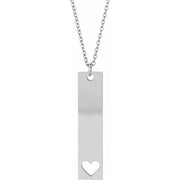 Sterling Silver Engravable Bar 16-18' Necklace