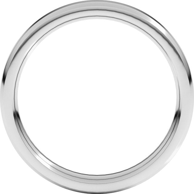 14K White 3 mm Beveled-Edge Comfort-Fit Band Size 12