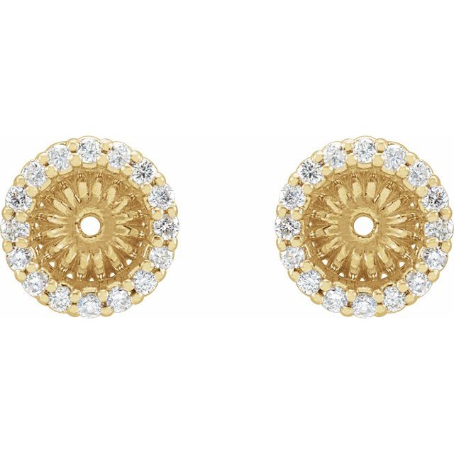14k Yellow 1/6 Ctw Natural Diamond Earring Jackets With 5.1 Mm Id
