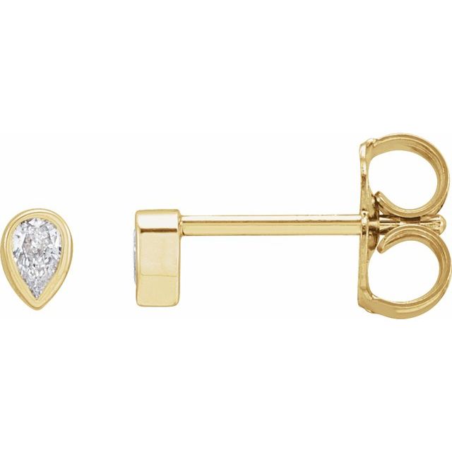 14K Yellow .05 CT Lab-Grown Diamond Bezel-Set Earring