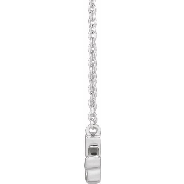 14K White Lowercase Script Granny 18' Necklace