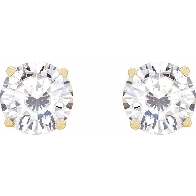 14K Yellow 6.5 mm Stuller Lab-Grown Moissanite Stud Earrings