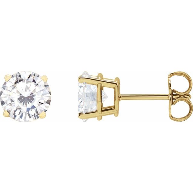 14K Yellow 6.5 mm Stuller Lab-Grown Moissanite Stud Earrings