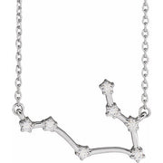 14K White 1/6 CTW Natural Diamond Gemini 16-18' Necklace