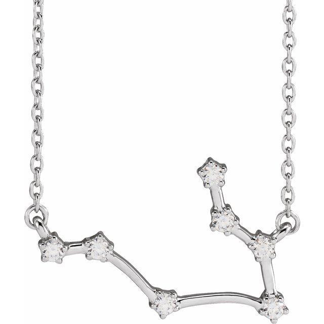 14K White 1/6 CTW Natural Diamond Gemini 16-18' Necklace