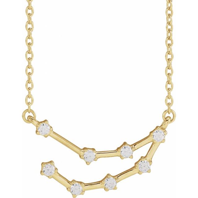 14K Yellow 1/6 CTW Natural Diamond Capricorn 16-18' Necklace