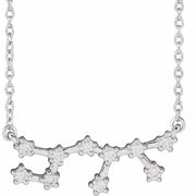 14K White 1/5 CTW Natural Diamond Sagittarius 16-18' Necklace
