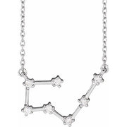 14K White 1/6 CTW Natural Diamond Taurus 16-18' Necklace