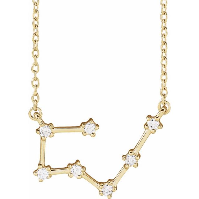 14K Yellow 1/6 CTW Natural Diamond Taurus 16-18' Necklace