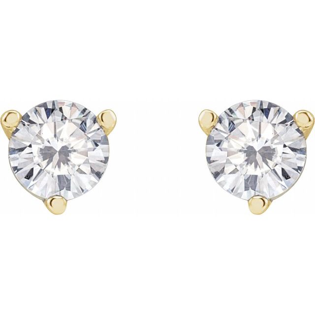 14K Yellow 4.5 mm Round Stuller Lab-Grown Moissanite™ Earrings