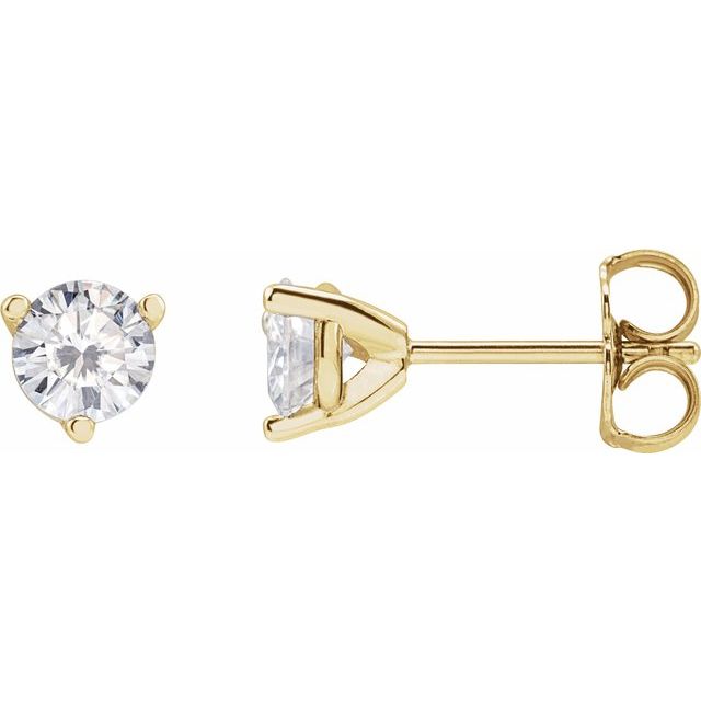 14K Yellow 4.5 mm Round Stuller Lab-Grown Moissanite™ Earrings