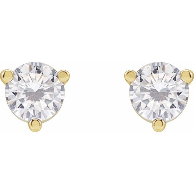14K Yellow 4 mm Round Stuller Lab-Grown Moissanite™ Earrings