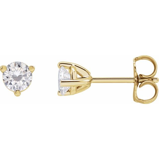 14K Yellow 4 mm Round Stuller Lab-Grown Moissanite™ Earrings