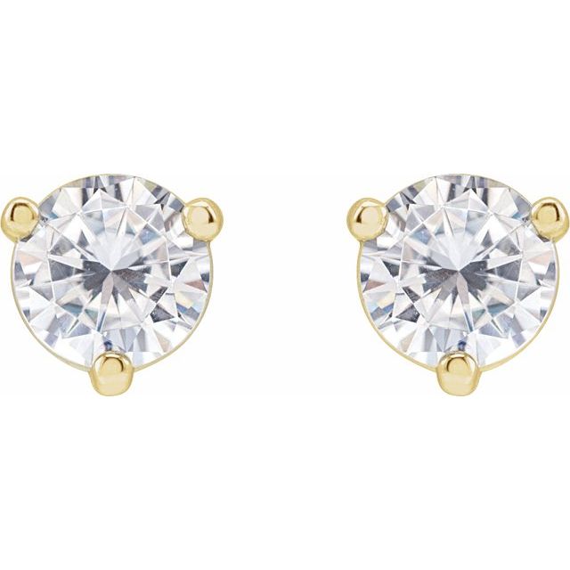 14K Yellow 5 mm Round Stuller Lab-Grown Moissanite™ Earrings
